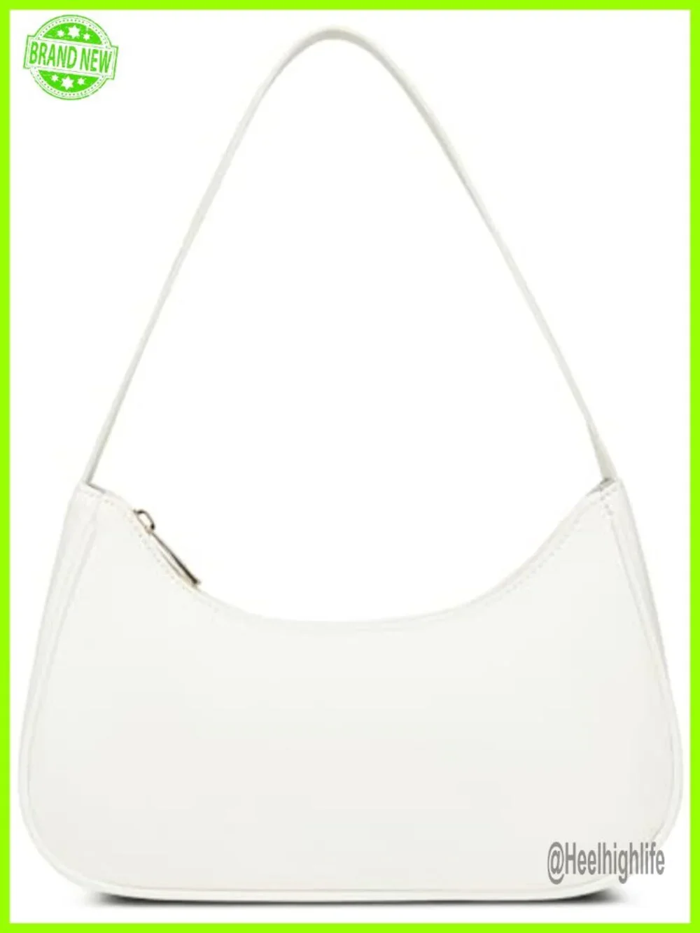 Vegan Leather Hobo Sling Tote Shoulder Bag with Zipper Closure